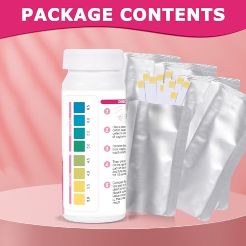 Women Vaginal pH Test Strips: 50 Counts Yeast Infection Test Kit for Women, BV Test at Home Monitoring Feminine Health Base on pH Levels