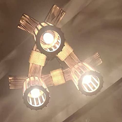 Lustre moderne bois industriel vintage et suspension rétro de plafond - 7