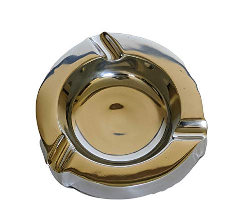 Cigar Ashtray In Aluminum Metal- Velted From Bottom For Scratch Resistance For Indoor And Outdoor Use - Smoking Accessories #TOP5