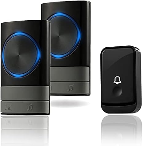Oacvien Timbre Inalámbrico para Puerta, Alcance de 300M, 52 Melodías, 4 Niveles de Volumen, IP55 Timbre Inalámbrico Exterior Impermeable con 2 Receptores Enchufables para Jardín, Casa, Oficina, Hotel