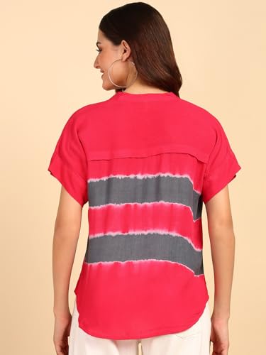 Image of Maaesa Hand Dyed Rayon Top for Women