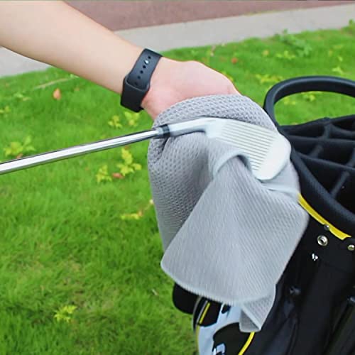Vividly 3 Pack Golf Towels, Microfiber Waffle Pattern Golf Towel-Contains Golf Towels In Three Colors Of Black, Blue And Gray, Suitable For Men's Golf Gifts #TOP2