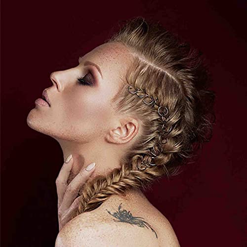 Erimberate Bohemian Circle Dreadlock Hair Rings Vintage Mini Braid Rings Silver Hair Loops Clips Hair Dreadlock Headwear Decorative Plaits Braid Hair Loop Accessories Jewelry For Women And Girls #TOP4
