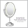 Conair Lighted Makeup Mirror, LED Vanity Mirror, 1X/7X Magnifying Mirror, Double Sided, Corded in Polished Chrome