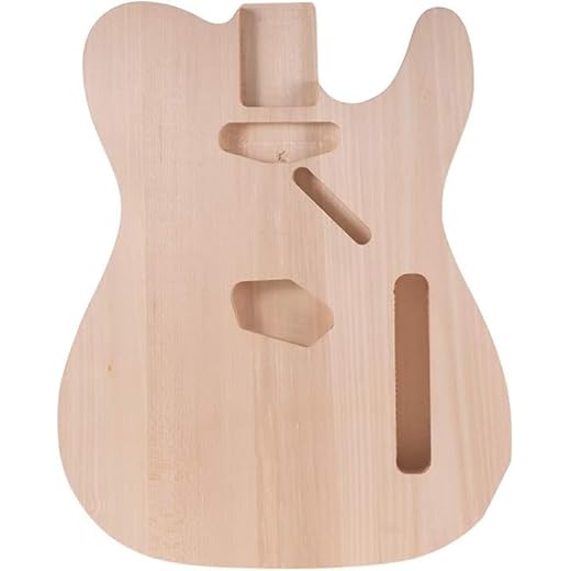 MtlaVishy Diy Cuerpo de guitarra eléctrica Cuerpo de madera de barro sólido sin terminar Cuerpo ideal para trajes de creación de guitarra personalizados para piezas de guitarra de