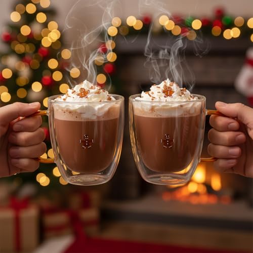 Set 2 Mugs de Vidrio SiliFine 14 oz Diseño Navidad miniatura 5