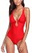 BeautyIn Womens Sexy Plunge One Piece Swimsuit Lace-up Back Bathing Suit Swimwear