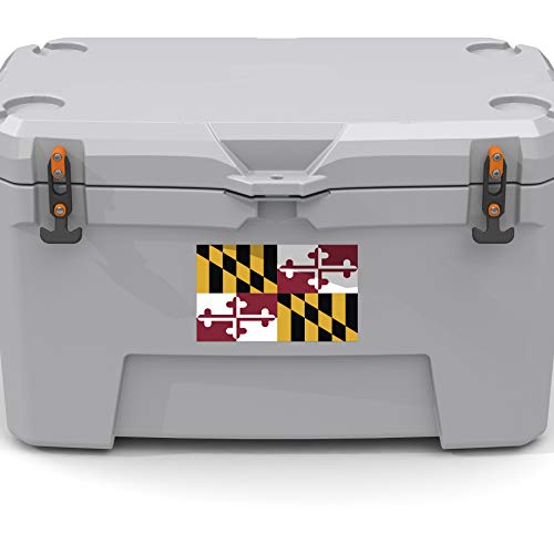 2-Pack Maryland State Flag Decal Stickers | Official State Flag Of Maryland Stickers | 5-Inches By 3-Inches | Premium Quality Vinyl | Pd326 #TOP4