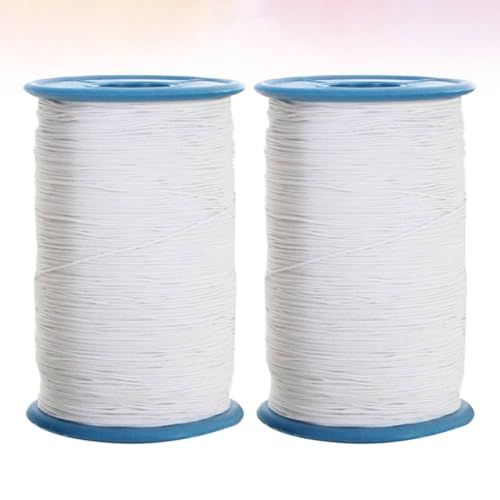 2 piezas Hilo de costura de poliéster blanco para ropa con buena sewabilidad y sin desvanecimiento miniatura 6