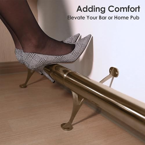 SHANTRA 4ft Bar Foot Rail Kit, 304 Stainless Steel Tube with Polished Finish & Brushed Brackets, Brass Bar Foot Rest Rail, Foot Railing for Bar, Complete Undercounter Mount Hardware and Tubing by SHANTRA - Image 4