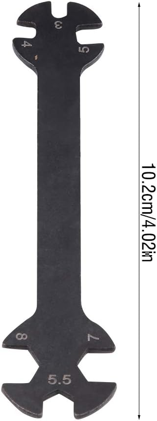RC Wrench, Multi Function for RC Car Maintenance, Adjustable Tool 4 Inch Length Black for Hobbyists, Mechanics, DIY Projects