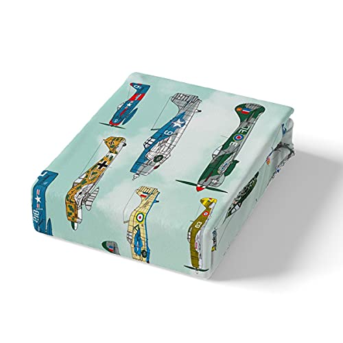 Kids Aircraft Bedding Set 3D Army Airplane Duvet Cover for Boys Girls Cute Various Aircraft Comforter Cover Plane Airliner Bedding & Linen 2Pcs Single - Image 4