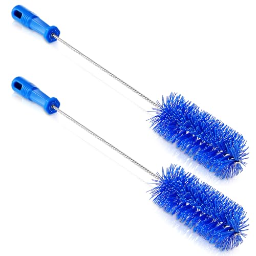 Image of Baderke 2 Pcs Drain Brush Pipe Cleaning Tube Brush, Blue, 19.7 x 2.4 Inch