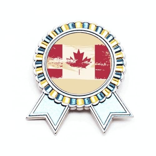 Broche drapeau Canada métal écusson feuille érable taille M pour vêtement