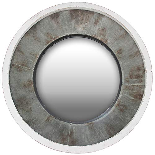 FirsTime & Co. Cedar Hill Farmhouse Wall Mirror, 31.5" Diameter x 5" Depth, Antique Silver, White, Metallic Gray - Image 2