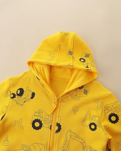 Image of Boys Toddler Zip Up Hoodie Kids Fall Winter Jacket Cute Sweatshirt With Hood 2-7 Years Old