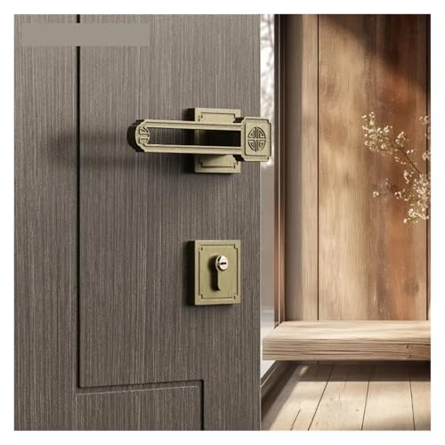 Serrure de porte en alliage de zinc style chinois chic - 5