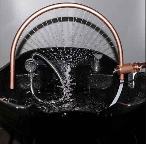 Water Circulation Rack for Head Hair Salon,Head Spa Equipment Frame with Metal Fixing The Retaining Rings, Massage Salon & Spa Equipment, Spa Basin Faucet, 180° Arc Design, 21 Water Outlet Holes