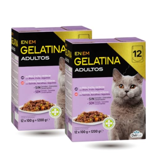 Bocaditos en Gelatina Gato Adulto 2 Cajas x 12 Sobres, Total 24 Sobres