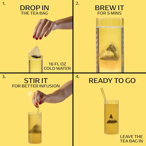 Image of Lipton Ice Tea Infuse Green Tea Citrus Cold Brew Tea Bags 10-Count - Brews in 5 Minutes in Water Bottles for On-the-Go Refreshment with Real Tea Leaves and Fruit