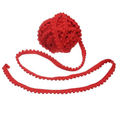 Ruban de bordure à pompons rouges 22,9m pour couture et rideaux