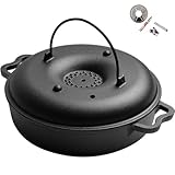 Bandeja Para Asar De Hierro Fundido Resistente, Olla Con Tapa, Para Asar Alitas De Pollo, Patatas, Maíz, Barbacoas, Para Acampadas Domésticas(Diameter 28cm)