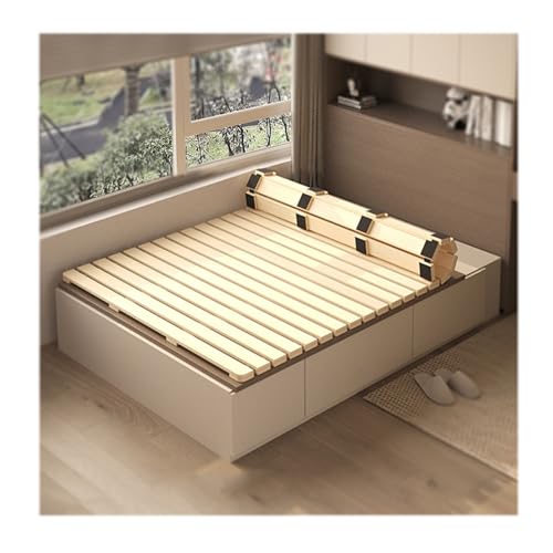 Sommier à Lattes Pliables en Bois, Robuste et Pliable - Support de Matelas Extra-Plat de Remplacement pour Chambre/Salon, 100 x 200 cm (39,4 x 78,7 po)