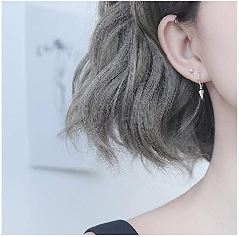 Tiny Punk Spike Dangle Drop Hoop Earrings for Women Teen Girls Men Sterling Silver Charms Hoops Cuff Cartilage Stud Tragus Helix Wrap Geometric Earrings Hypoallergenic Fashion Personalized