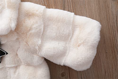 Fleece Bowknot Warm Jacket for Toddler Girls Solid Color Lapel Long Sleeve Thicken Plush Coat Baby Girls Cute Outwear4