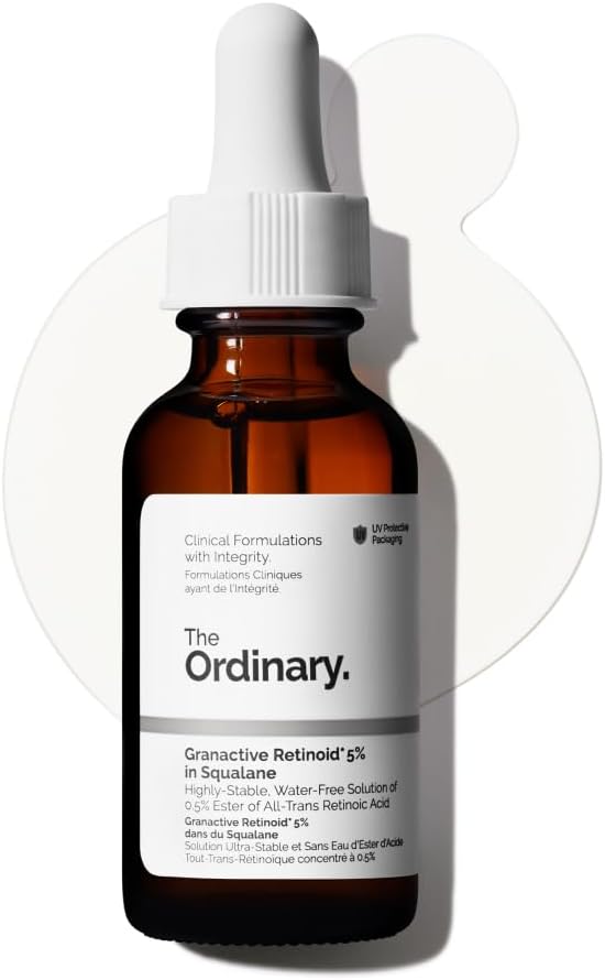The Ordinary Granactive Retinoid 5% in Squalane, Advanced Anti-Aging Retinoid with Hydration Support for Dry and Mature Skin, 1 Fl Oz