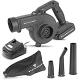 STAHLWERK 2-in-1 Akku-Laubbläser & Sauger MAG-20 ST – 20 V mit 2 Ah, kompakter Brushless Bläser für Garten, Straße, Werkstatt & Auto, handlicher Mini-Laubbläser mit bis zu 98 m/s und 18.000 U/min