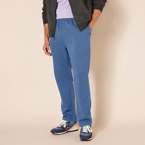 Amazon Essentials Men's Fleece Open Bottom Sweatpant (Available in Big and Tall), Blue Heather, S - Image 6