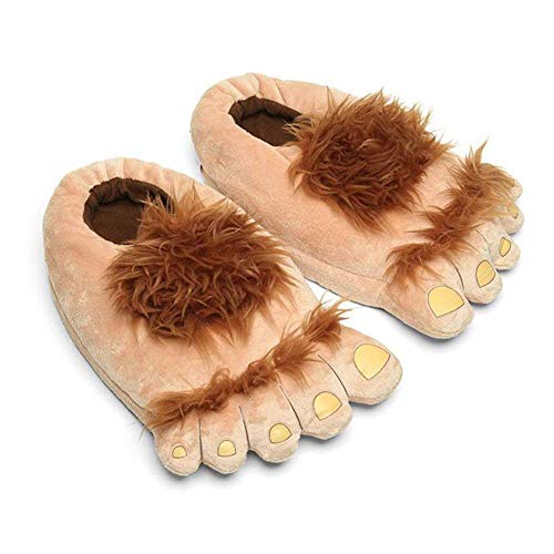 BDFA Furry Monster Adventure Zapatillas, cómoda Novedad cálido Invierno Hobbit pies Zapatillas