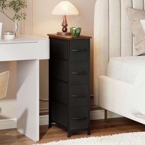 Image of Somdot Narrow Dresser for Bedroom, 4 Drawer Storage Cabinet
