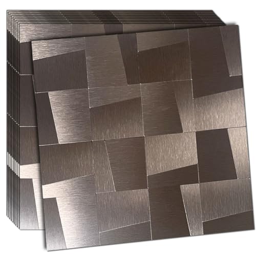 weimeisc 10pcs Mosaic Peel & Stick Wall Stickers, Copper