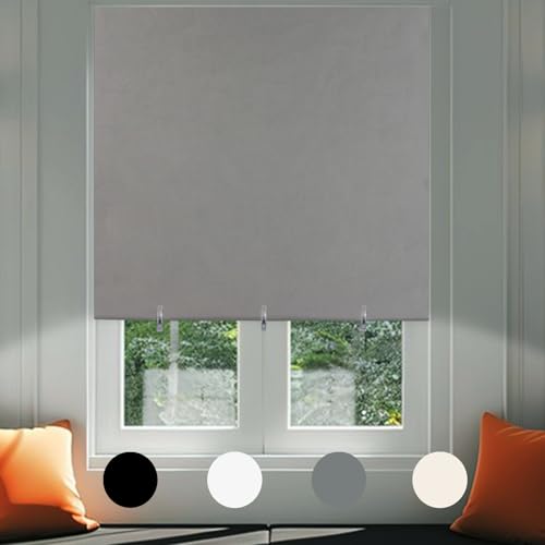 Maritown No Drill Blackout Blind Stick on Thermal Curtains 66W x 180H cm