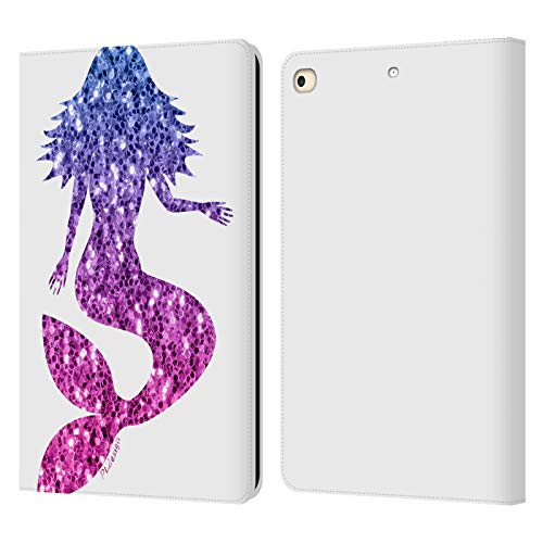 Protection iPad 9.7 portefeuille cuir PLdesign motif sirène scintillante compatible 2017 2018