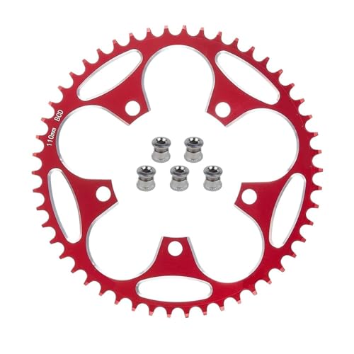 �o�C�N�p�`�F�[�������O 110 BCD ���[�h�o�C�N �i���[���C�h �`�F�[�������O 5 �f�B�X�N�l�W 36T-58T �`�F�[���E�B�[�t��(Red 54T and 5 Screws)