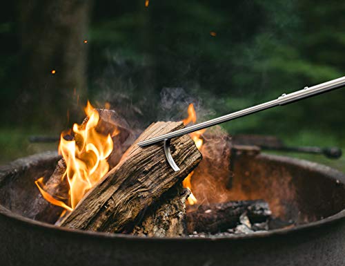 Skyflame 40 Inch Stainless Steel Fire Stoker Poker Stick For Fireplace And Fire Pit - Heavy Duty Campfire Tools And Accessories - Extra Long Cover Lid Lifter #TOP6