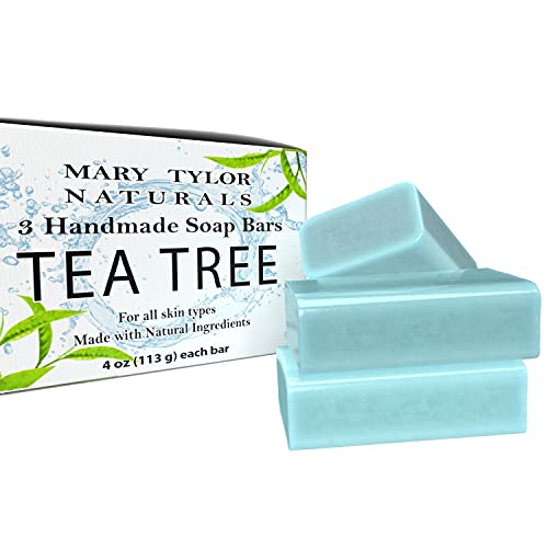 Mary Tylor Naturals Tea Tree Soap Bar 4 Oz 3 Pack — Made With Organic Oils — For Men & Women, Face, Body, Hair — Hand Made Natural Soap Bars #TOP1