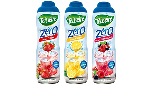3 jarabes sin azúcar fresa limón granadina 3X0.6L