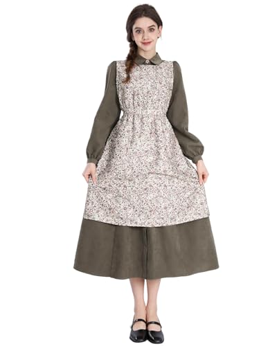 Fiamll Viktorianisches Kleid Langarm Renaissance Kleid Damen Vintage Viktorianischer Stil Freizeitkleider Elegant Cocktailkleid S
