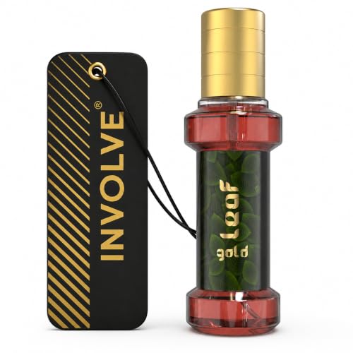 Image of Involve Rainforest Gold Leaf Car Air Perfume - Pack of 2 (30 ml Each) | Premium Fine Fragrance Spray Air Freshener | Long-Lasting Car Perfume & Freshener | Car Interior Accessories
