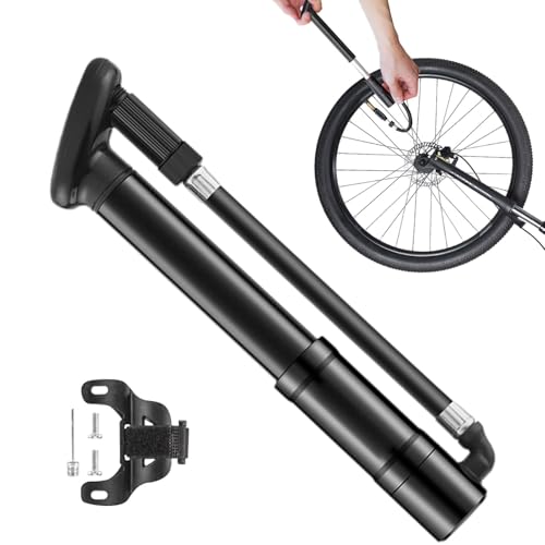Bomba de aire para bicicletas, 130 psi pequeña de aleación de aluminio, infladores de neumáticos, bomba de aire, multifuncional, suministros de ciclismo portátiles de alta presión para bicicletas,