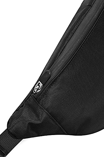 Image of Unisex Waist Pack Travel Handy Hiking Zip Pouch Elegant Style Document Money Phone Belt Sport Bag Bum Bag for Men and Women Nylon Adjustable Strap (Black)