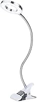Vista 2 de Headerbs Lámpara de escritorio con clip, luz de lectura con clip, sujeción firme, 48 LED, protección ocular 5V 2A para el hogar (plata)