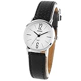 Zifferblatt weiß-Mann-Quarz-Leder-Uhr / Paar zu sehen (8062)