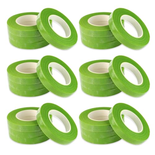 FindTape Flower/Bouquet Stem Wrapping Tape: 1/2 in. x 30 yds. (Green) [6-Sets]