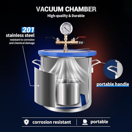 Novorik 3 Gallon Vacuum Chamber With 3.6 Cfm Pump, Single Stage Vacuum Pump And Vacuum Chamber Kit thumb #3