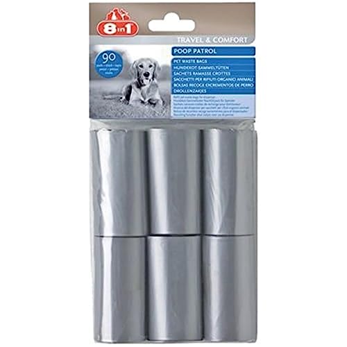 Preisvergleich Produktbild 8in1 Poop Patrol Ersatzbeutel - für PoopPatrol-Spender, Hundekotbeutel, 6 x 15 Tüten